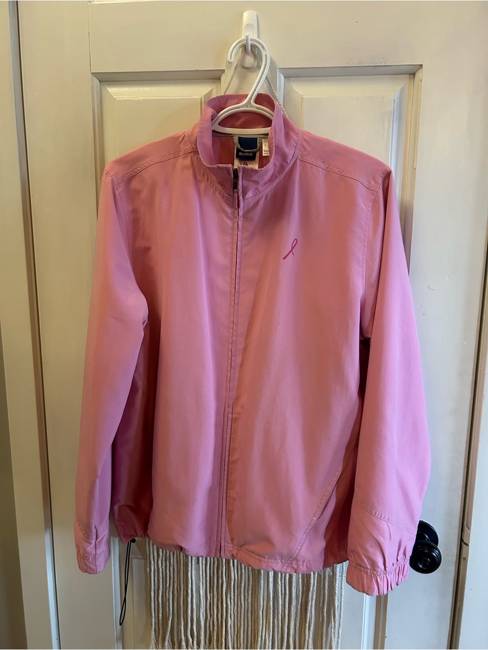Reebok Pink Bomber Jacket with Ribbon Detail
